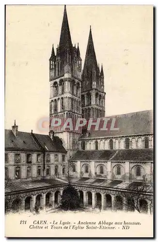 Caen - Le Lycee - Ancienne Abbaye aux Hommes Cloitre et Tours de l&#39Eglise Saint Etienne Cartes postales