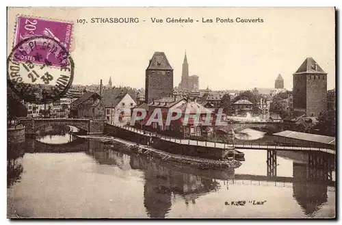 Strasbourg - Vue Generale - Les pont Couverts - Cartes postales