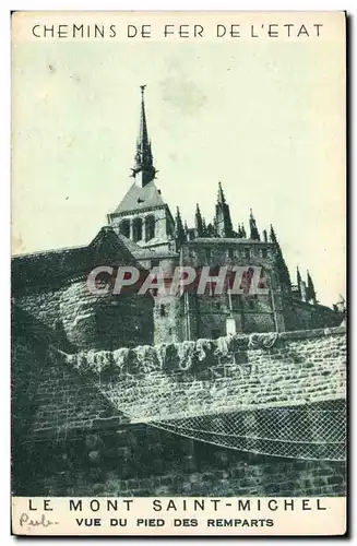 Mont Saint Michel - Vue de Pied des Remparts - Cartes postales