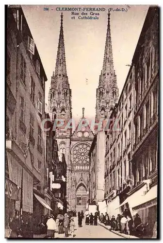 Clermont Ferrand - Rue des Gras et la Cathedrale Cartes postales