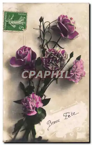 Fantaisie - Roses - Bonne Fete - Cartes postales