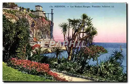 Menton - Les Rocher Rouges Frontiere Italienne - Cartes postales