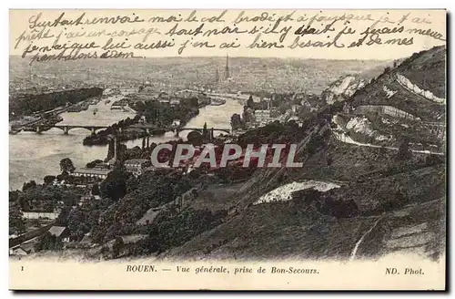 Rouen Vue Generale prise de Bon Secours - Ansichtskarte AK