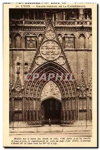 Lyon - Grand Portail de la Cathedrale - Cartes postales