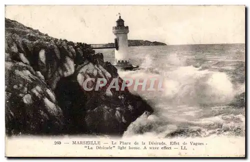 Marseille - Phare de la Desirade Effet de Vagues - Ansichtskarte AK