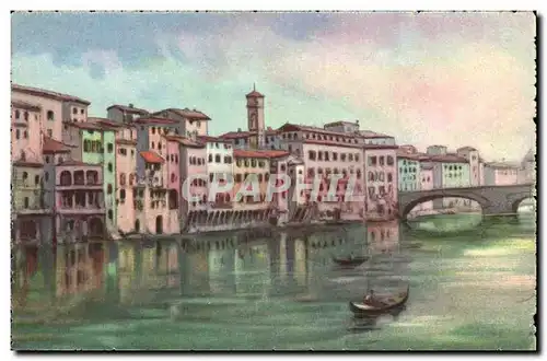 Firenze - Florence - Tuscany - Toscana - Bateau - Veduta dell&#39Arno col Ponte S Trinita - Cartes postales