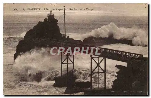 Biarritz - Effets de Vague au Rocher de la Vierge - Ansichtskarte AK