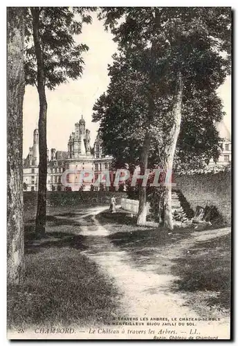 Chambord - Le Chateau a travers les Arbres - Ansichtskarte AK