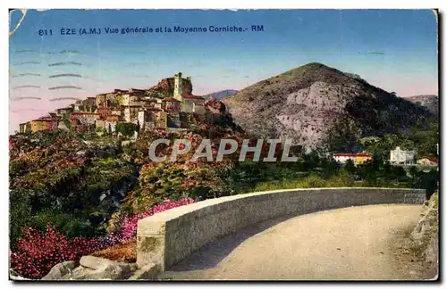 Eze - Vue Generale et la Moyenne Corniche- Cartes postales