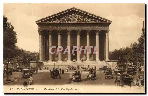 Paris 8 La Madeleine et la Rue Royale automobile - Ansichtskarte AK