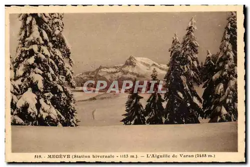 Megeve - Station Hivernale 1113 m L&#39Aiguille de Varan 2488 m Ansichtskarte AK