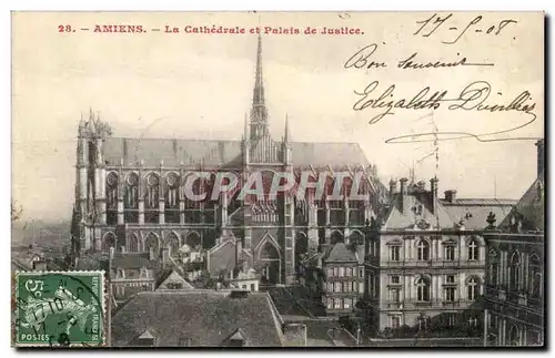Amiens La Cathedrale et Palais de Justice Ansichtskarte AK