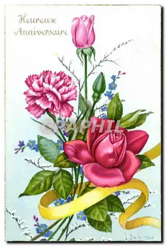 Heureuse Anniversaire - les fleurs - Cartes postales