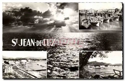 St Jean de Luz - Le Port la Plage La Rhune Souvenir- Ansichtskarte AK