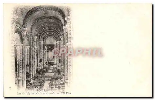 Poitiers - Nef de l&#39Eglise N D la Grande Cartes postales