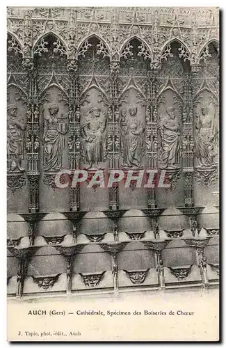 Gers - Auch - La Cathedrale Specimen des Boiseries de Choeur - Cartes postales