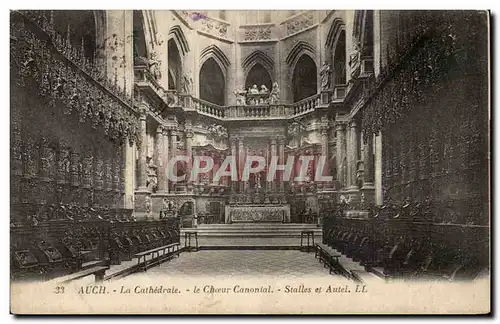 Gers - Auch - La Cathedrale Ste Marie Specimen des Boiseries de Choeur - Cartes postales