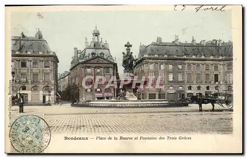 Bordeaux - Place de la Bourse et Fontaine des Trois Graces - Ansichtskarte AK