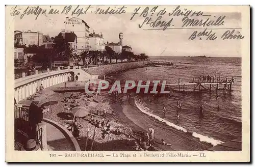 Saint Raphael La Plage et le Boulevard Felix Martin - Cartes postales