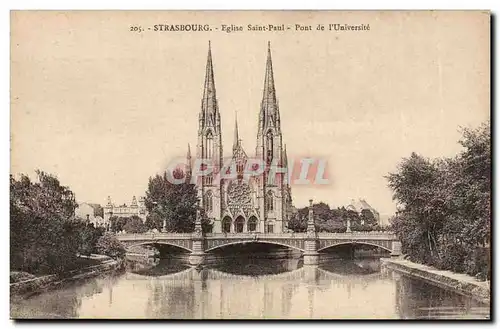 Strassburg - Strasbourg - Eglise Saint Paul Pont de l&#39Universite Cartes postales