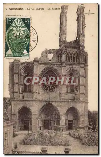 Soissons - La Cathedrale La Facade - Cartes postales