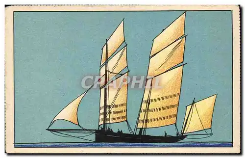 Bateaux - Sailboat printed in ilustration form with bright colors - Ansichtskarte AK