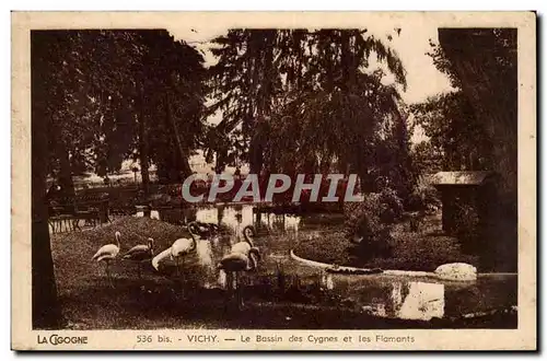 Vichy - Le Bassin des Cygnes et les Flamants - swans and flamingoes - Ansichtskarte AK