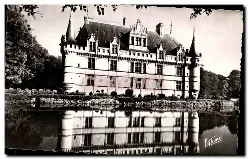 Val de Loire Azay le Rideau La Facade sud du Chateau et son reflet- Cartes postales