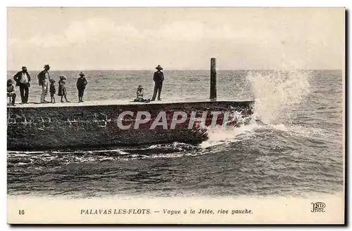 Palavas les Flots - Vague a la Jette rive Gauche Ansichtskarte AK