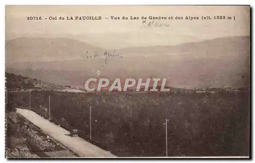 Suisse - Col de la Faucile Vue du Lac de Geneve et des Alpes alt 1323 - Cartes postales