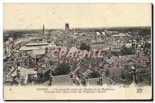 Troyes - Vue generale prise de l'Eglise de la madeleine - Cartes postales