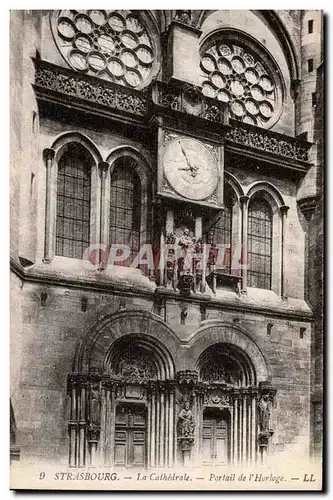 Strasbourg - la Cathedrale - Portail de L&#39Horloge Ansichtskarte AK