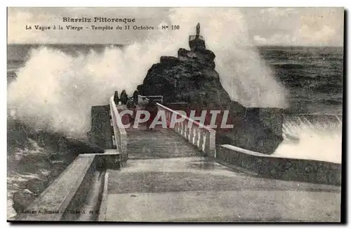 Biarritz Ansichtskarte AK la vague a la vierge Tempete du 11 octobre