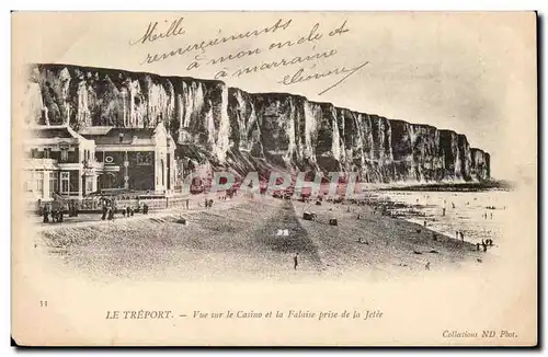 Le Treport Cartes postales Vue sur le casino et la falaise prise de la jetee