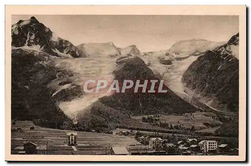 chamonix Cartes postales Mont Blanc Village et glaciers des Bossons et de Taconnaz