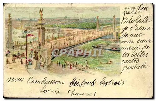 Paris Cartes postales Pont Alexandre III illustration