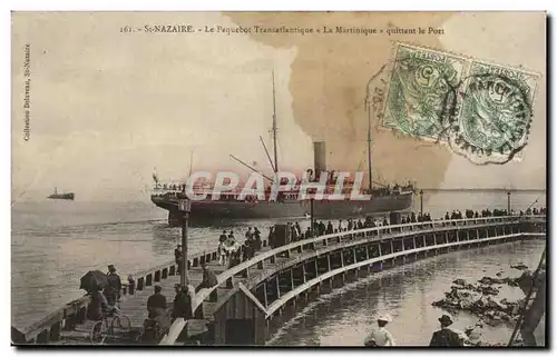 Saint Nazaire Cartes postales Le paquebot transatlantique La Martinique quittant le port