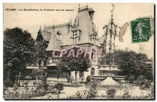 Fecamp Cartes postales La Benedictine La fontaine vue du square