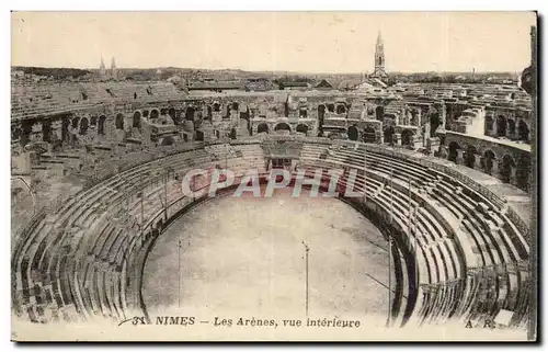 Nimes Cartes postales Les arenes vue interieure