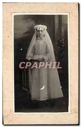 Carte photo Jeune fille en communiante