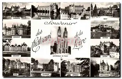 Cartes postales Souvenir des chateaux de la Loire