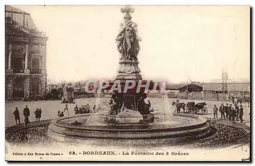 Bordeaux Ansichtskarte AK La fontaine des trois graces