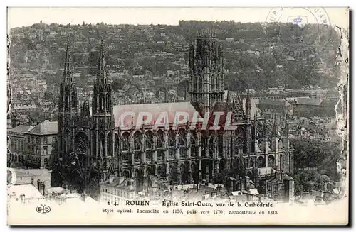 Rouen Cartes postales Eglise saint Ouen vue de la cathedrale