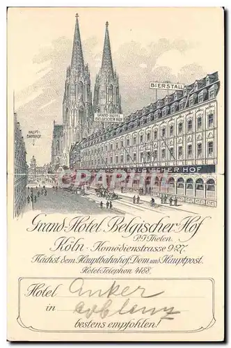 Allemagne Cartes postales Grand Hotel Belgischer Hof Koln