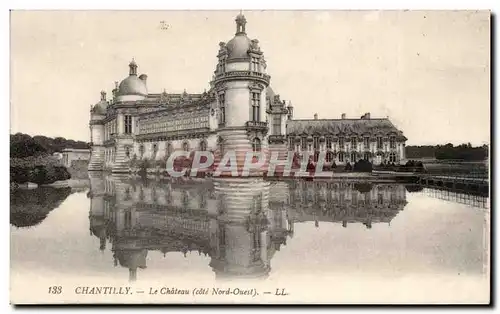 chantilly Cartes postales Le chateau (cote Nord Ouest)