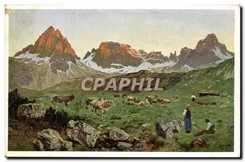 Cartes postales Abend in den Alpen