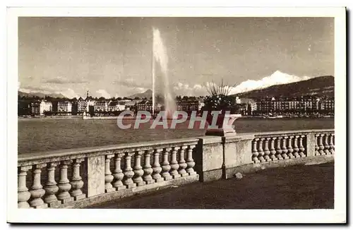 suisse Cartes postales Geneve Jet d&#39eau et le Mont Blanc