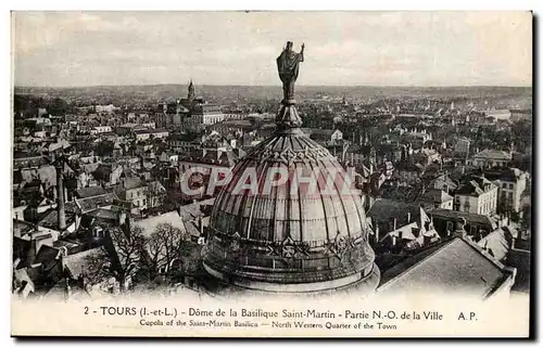 Tours Ansichtskarte AK Dome de al basilique Saint Martin Partie NO de la Ville