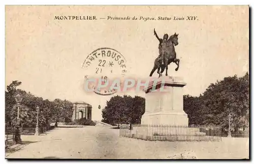 Montpellier Ansichtskarte AK Promenade de Peyrou Statue Louis XIV