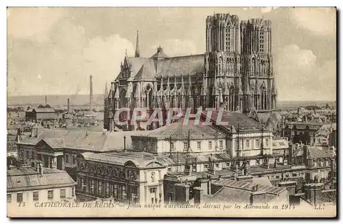 Cathedrale de Reims Cartes postales Joyau unique d&#39architecture detruit par les allemands